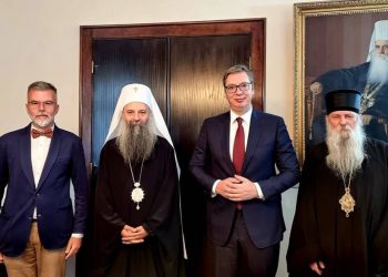 Састанак Патријарха Српског г. Порфирија и Председника Републике Србије г. Александра Вучића поводом 80 година од оснивања система логора Јасеновац