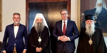 Састанак Патријарха Српског г. Порфирија и Председника Републике Србије г. Александра Вучића поводом 80 година од оснивања система логора Јасеновац