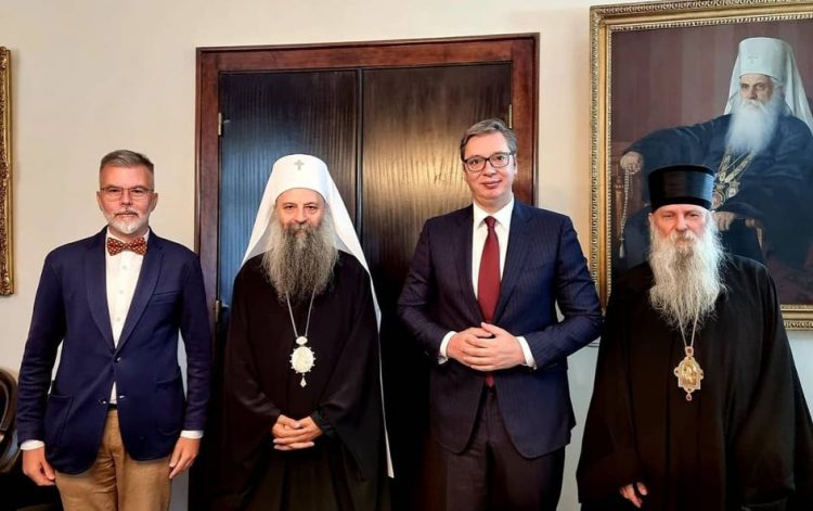 Састанак Патријарха Српског г. Порфирија и Председника Републике Србије г. Александра Вучића поводом 80 година од оснивања система логора Јасеновац