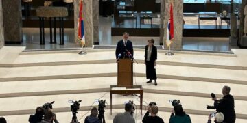 Конференција за медије Музеја жртава геноцида у Народном музеју Србије поводом представљања аутентичног списка дела српске деце спасене захваљујући племенитој акцији Дијане Будисављевић