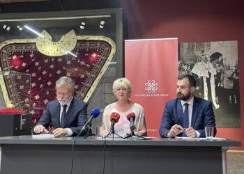 Потписивање уговора о размени грађе и поклону између Историјског музеја Србије, Музеја жртава геноцида и Фондације Музеја жртава геноцида.