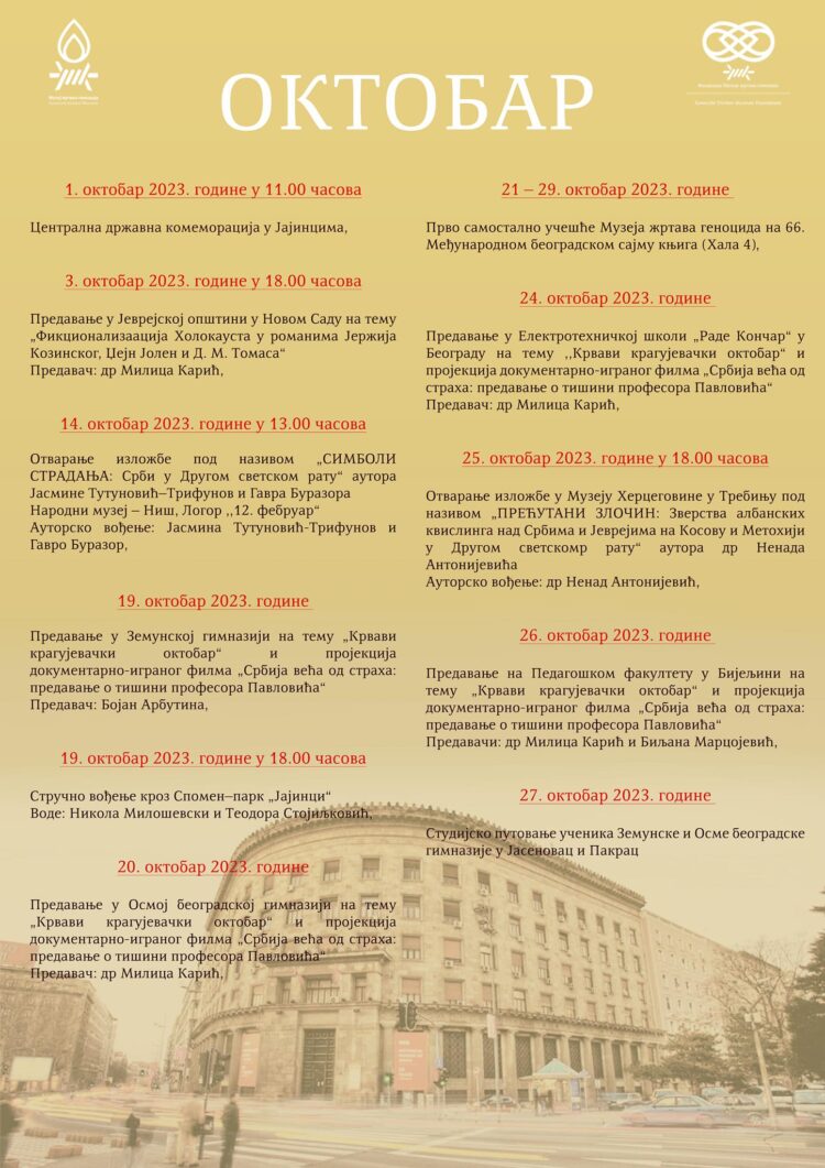 Активности Музеја жртава геноцида у октобру месецу